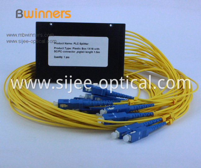 Cassette Type 1x16 Plc Optical Splitter With Sc Upc Connector